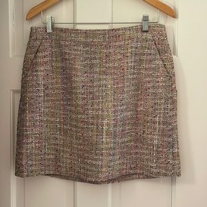 Jcrew pink tweed mini skirt size 8